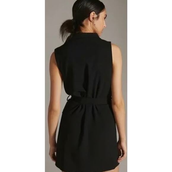 #77a- Jay Godfrey- NWT- Sleeveless Mini Tuxedo Dress-Belted-Black Sz:10 MSRP$298 - Picture 3 of 8